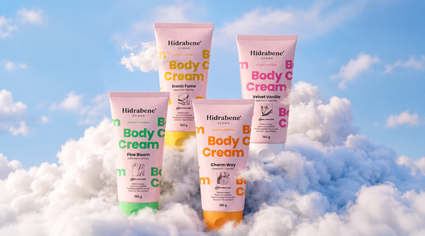 Sua fragrância preferida agora creme: conheça os Body Creams Hidrabene