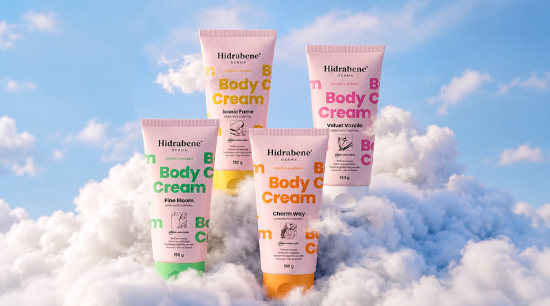 Sua fragrância preferida agora creme: conheça os Body Creams Hidrabene