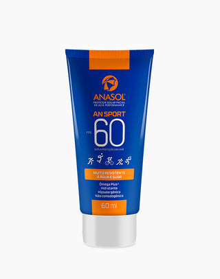 Protetor solar facial Anasol AN Sport FPS 60 60 ml - frente da embalagem