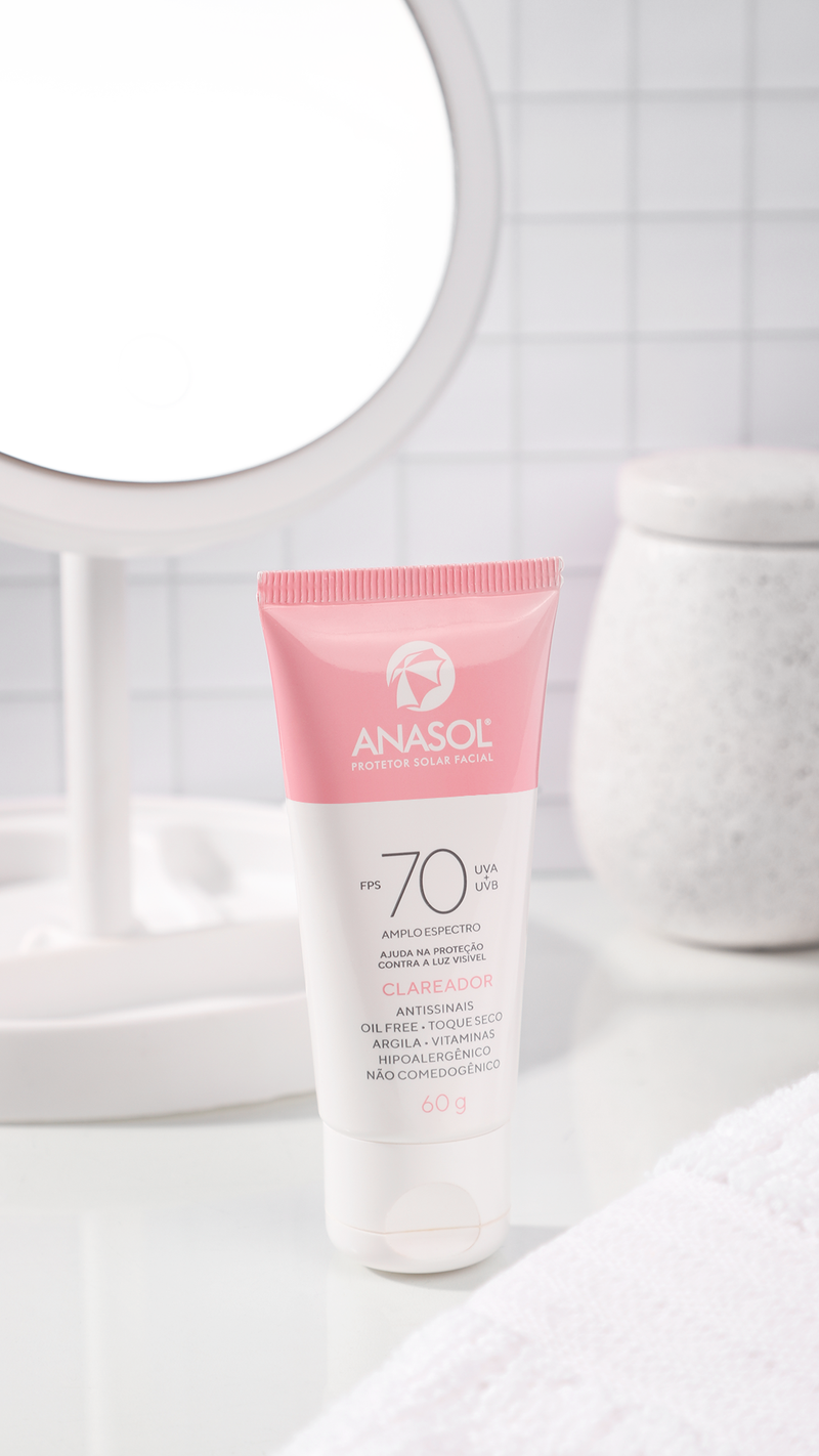ANASOL PROTETOR SOLAR FACIAL FPS 70 CLAREADOR