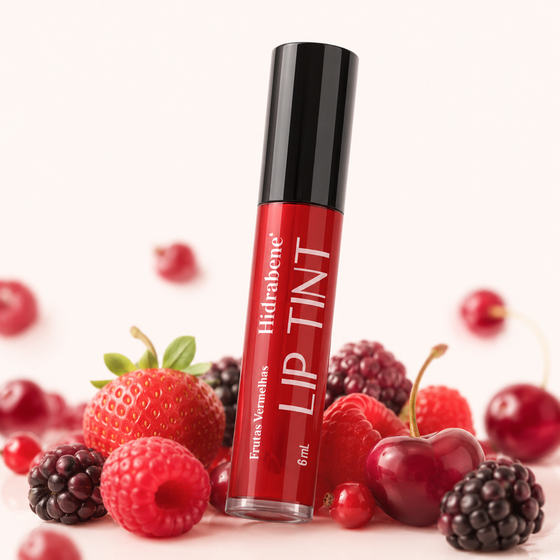 Lip Tint Frutas Vermelhas Hidrabene 6ml entre morangos, framboesas, amoras e cerejas