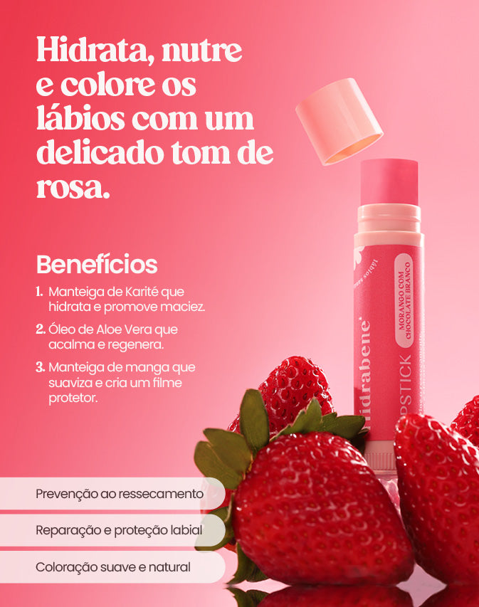 LIPSTICK MORANGO COM CHOCOLATE