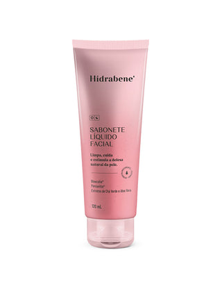 Bisnaga do Sabonete Líquido Facial Hidrabene 120ml em fundo branco