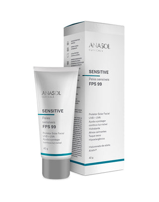 Protetor solar facial Anasol Clinicals Sensitive FPS 99 40 g - bisnaga e caixa