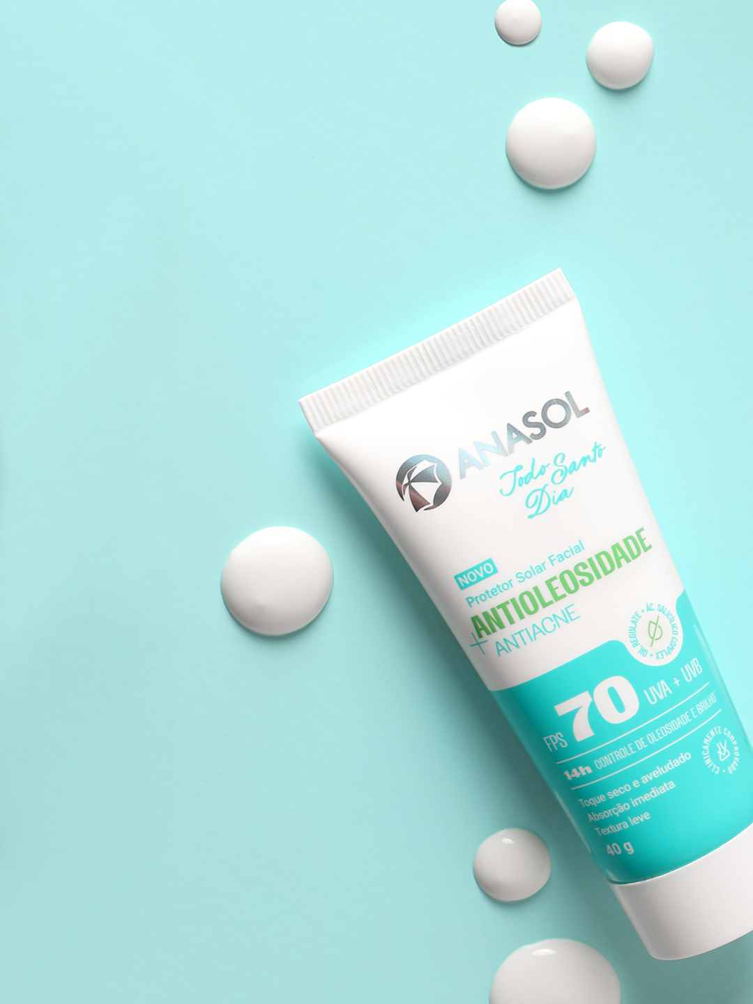 ANASOL PROTETOR SOLAR FACIAL TODO SANTO DIA - ANTIOLEOSIDADE ANTIACNE FPS 70 - 40G