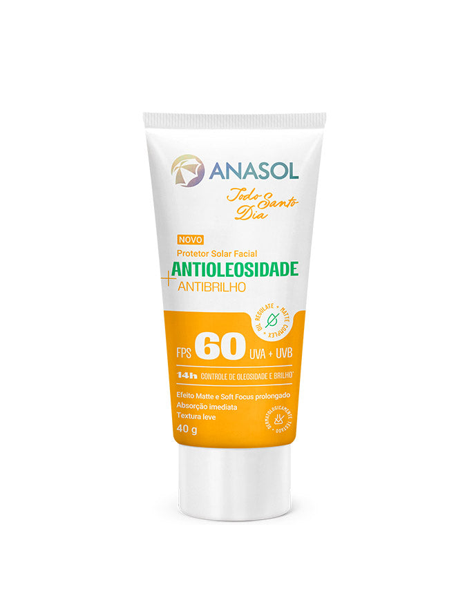 ANASOL PROTETOR SOLAR FACIAL TODO SANTO DIA - ANTIBRILHO FPS 60 - 40G