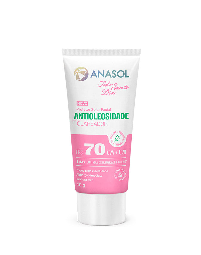 ANASOL PROTETOR SOLAR FACIAL TODO SANTO DIA - ANTIOLEOSIDADE CLAREADOR FPS 70 - 40G