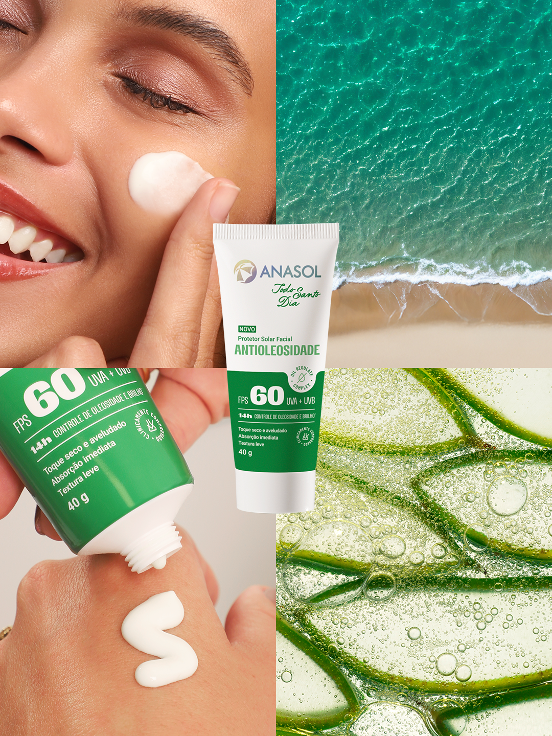 ANASOL PROTETOR SOLAR FACIAL TODO SANTO DIA - ANTIOLEOSIDADE FPS 60 – 40G