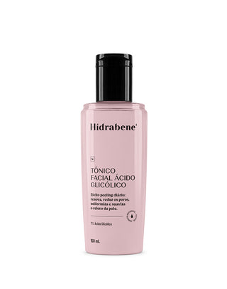 Frasco do Tônico Facial Ácido Glicólico 7% Hidrabene com efeito peeling diário