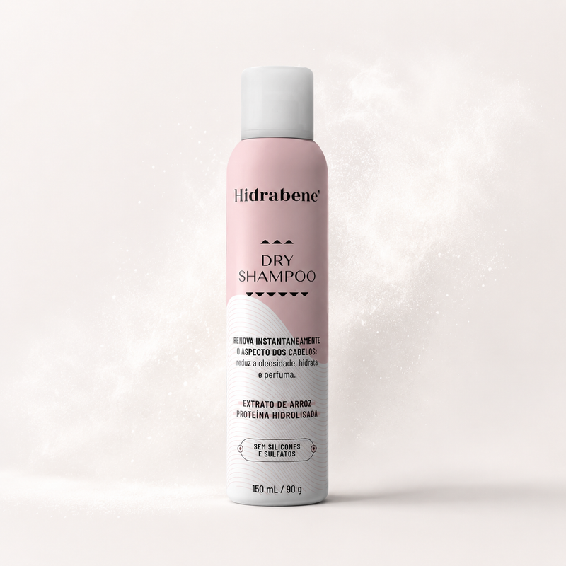 Dry Shampoo Hidrabene 150ml: shampoo a seco em aerossol sem silicones e sulfatos