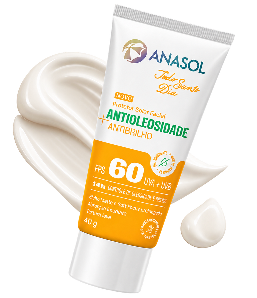 Bisnaga do Anasol Todo Santo Dia Antibrilho FPS 60, 40 g.