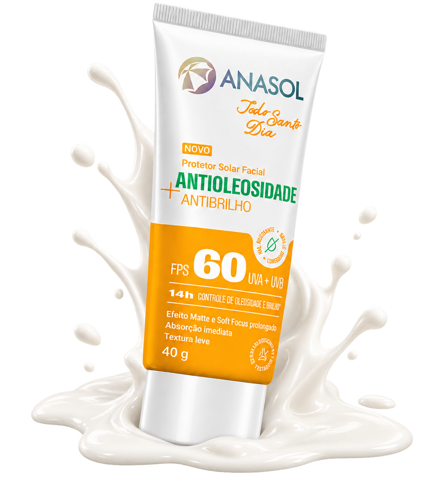 Bisnaga do Anasol Todo Santo Dia Antibrilho FPS 60, 40 g.