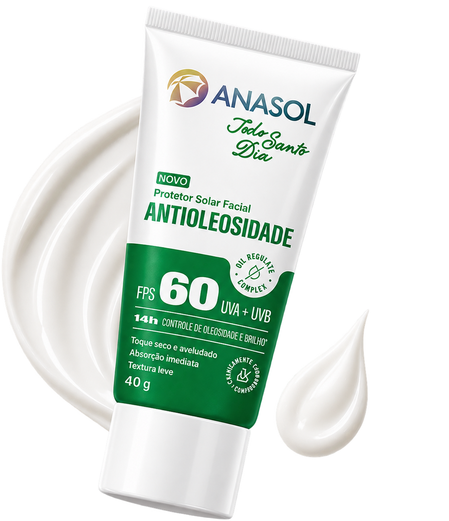 Bisnaga do Anasol Todo Santo Dia Antioleosidade FPS 60, 40 g.