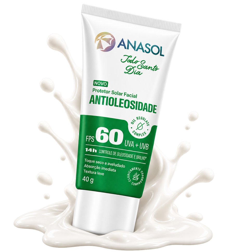 Bisnaga do Anasol Todo Santo Dia Antioleosidade FPS 60, 40 g.