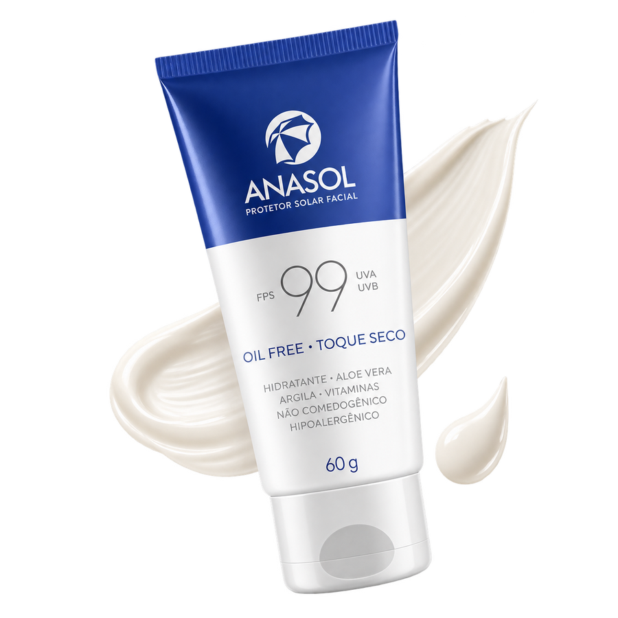 Bisnaga do Anasol Protetor Solar Facial Oil Free FPS 99, 60 g.